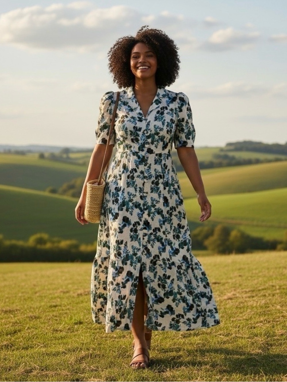 TUCKERNUCK - Budding Bluebell Hadley
Linen Dress, Medium - Picture 3 of 9